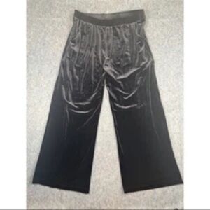 Cal Style Velvet Pants Women's XL Black Wide-Leg Stretch Elastic Waist Pull On